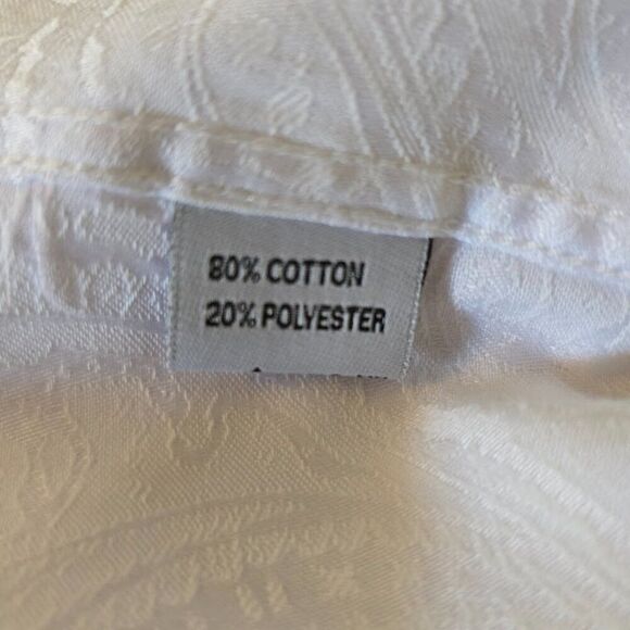 COOGI CLASSIC MENS BUTTON UP LONG SLEEVE WHITE SHIRT PAISLEY SIZE 15 1/2 32/33 - Picture 9 of 10